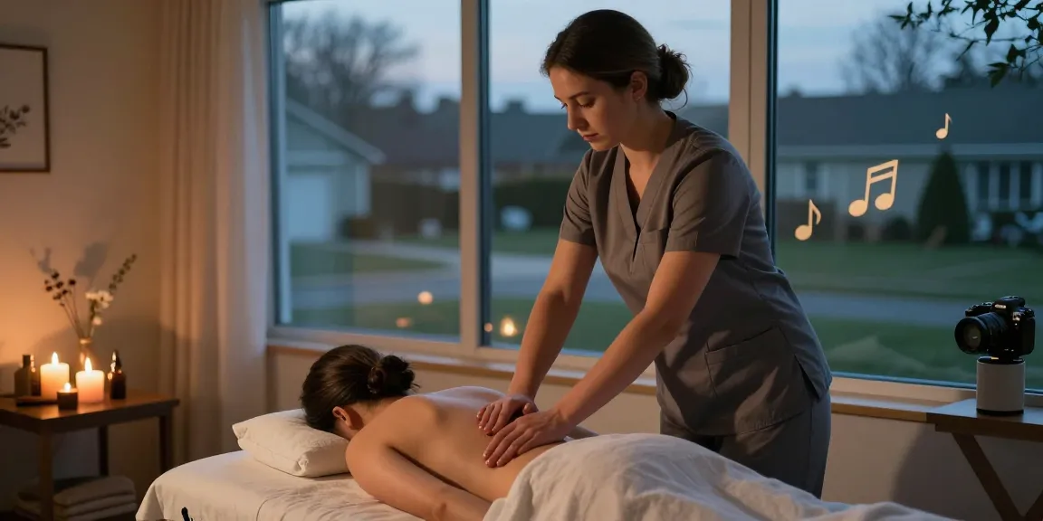 Relaxing 성남출장마사지 session in a cozy home environment with professional therapist.
