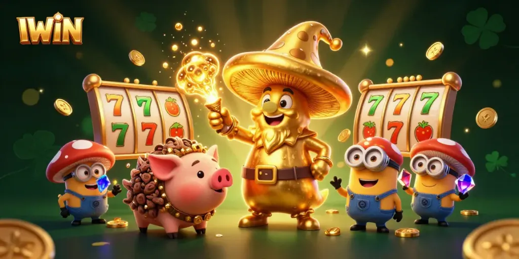 IWIN slot gaming adventure with magical characters, golden coins, and vibrant animations enhancing your gameplay.
