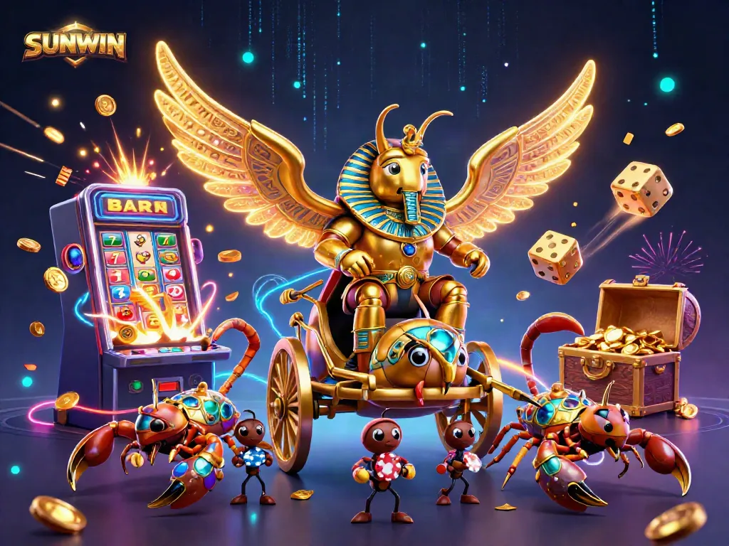Experience thrilling gameplay with SUNWIN's vibrant casino scene featuring colorful characters and rich bonuses.