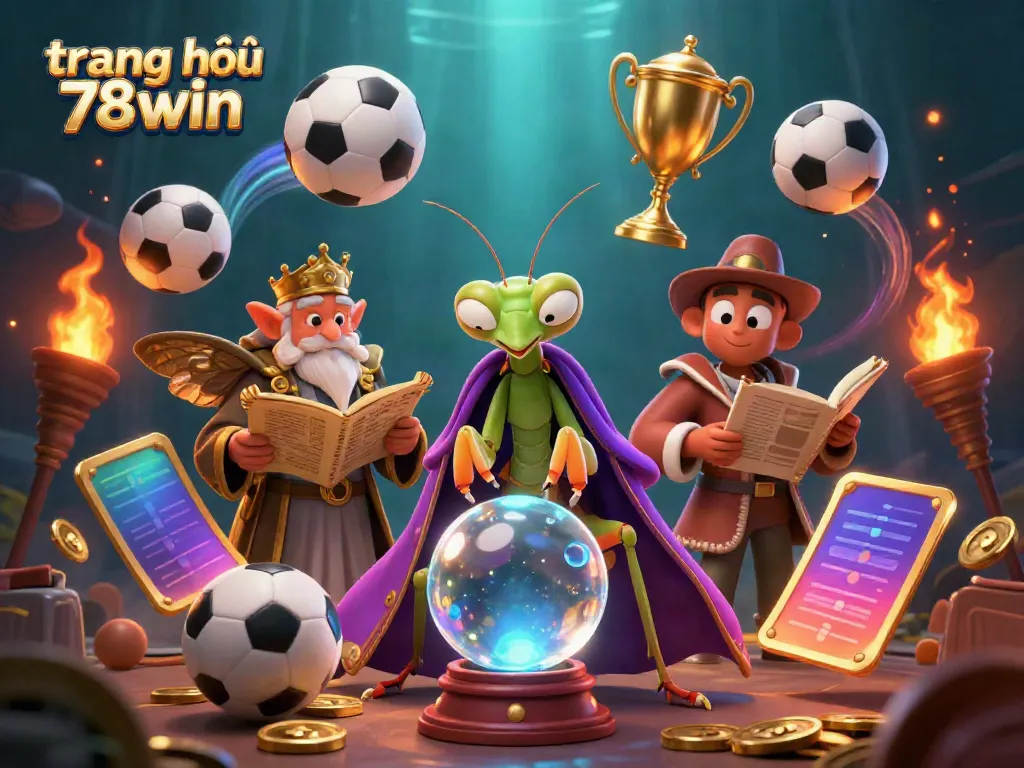 Experience the dynamic action of trang chủ 78win with lively sports symbols and mystical elements in a vibrant casino scene.
