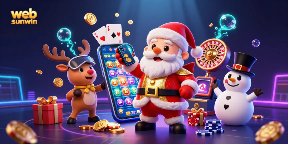 Experience the vibrant world of web sunwin with Santa Claus, slots, and festive gaming elements!