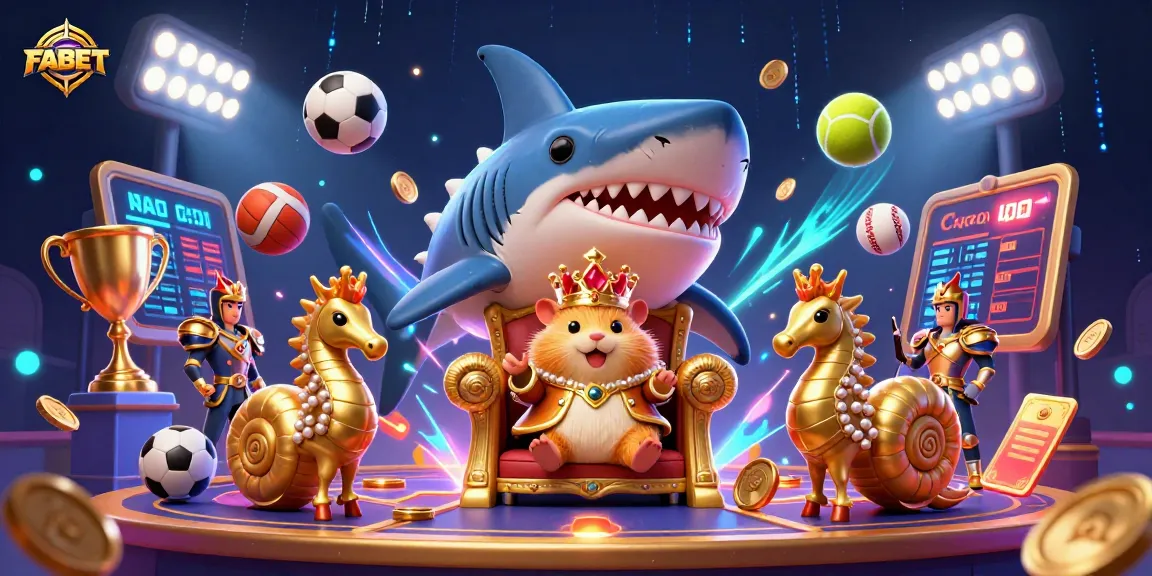 FABET engages gamblers with vivid online sports betting elements in a dynamic 3D scene.
