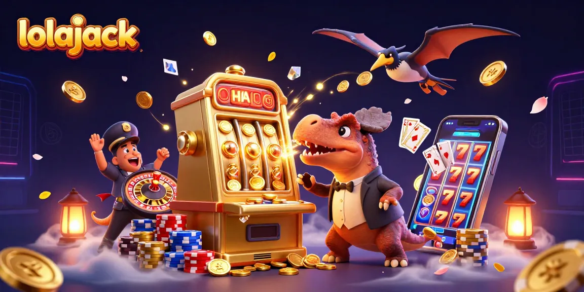 Experience the thrill of lolajack as a pachycephalosaurus wins jackpot coins from a golden slot!