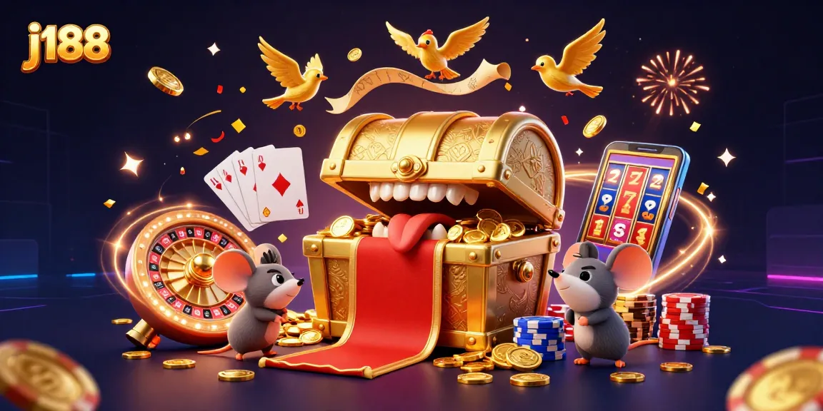 Experience thrilling wins at j188 with animated treasures and exciting casino elements.