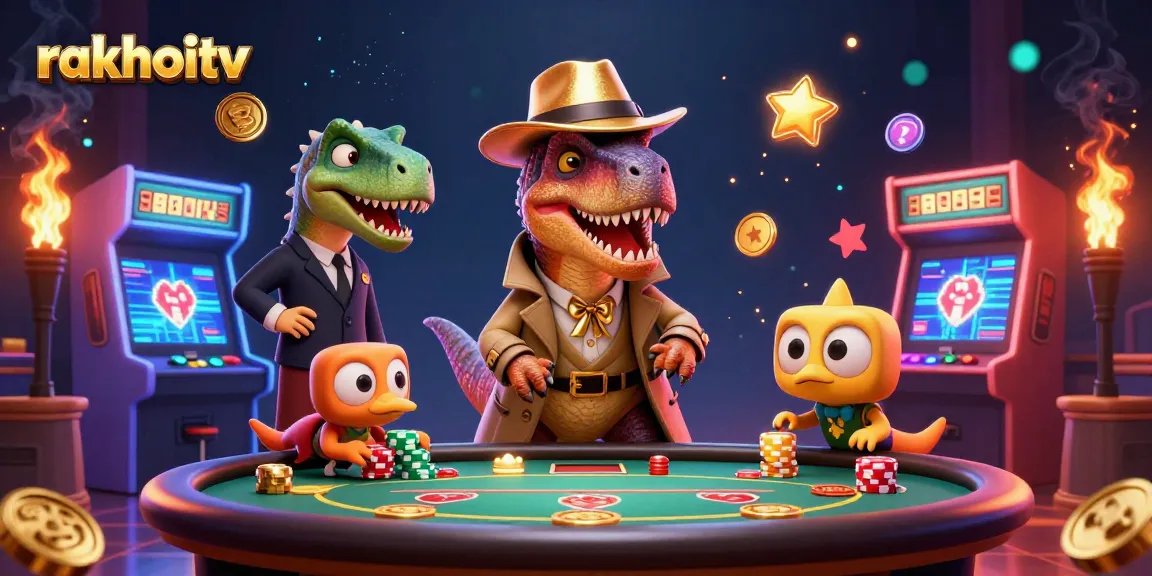 Experience the thrill of rakhoitv with 3D cartoon characters in a vibrant casino setting.