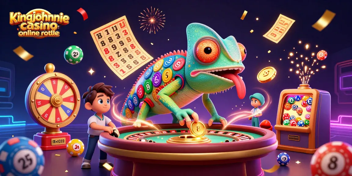 Engage with kingjohnnie casino online roulette, featuring dynamic 3D chameleon owner and colorful gaming elements.